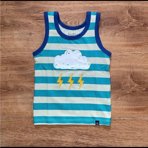 BOYS LIGHTNING BOLT STRIPED TANK TOP SUMMER - Picture 4 of 4